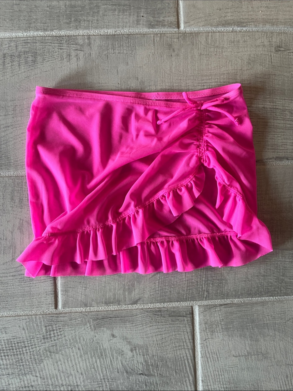 Cat & Jack Hot Pink Swim Skirt Cover up with Ruffle Layers